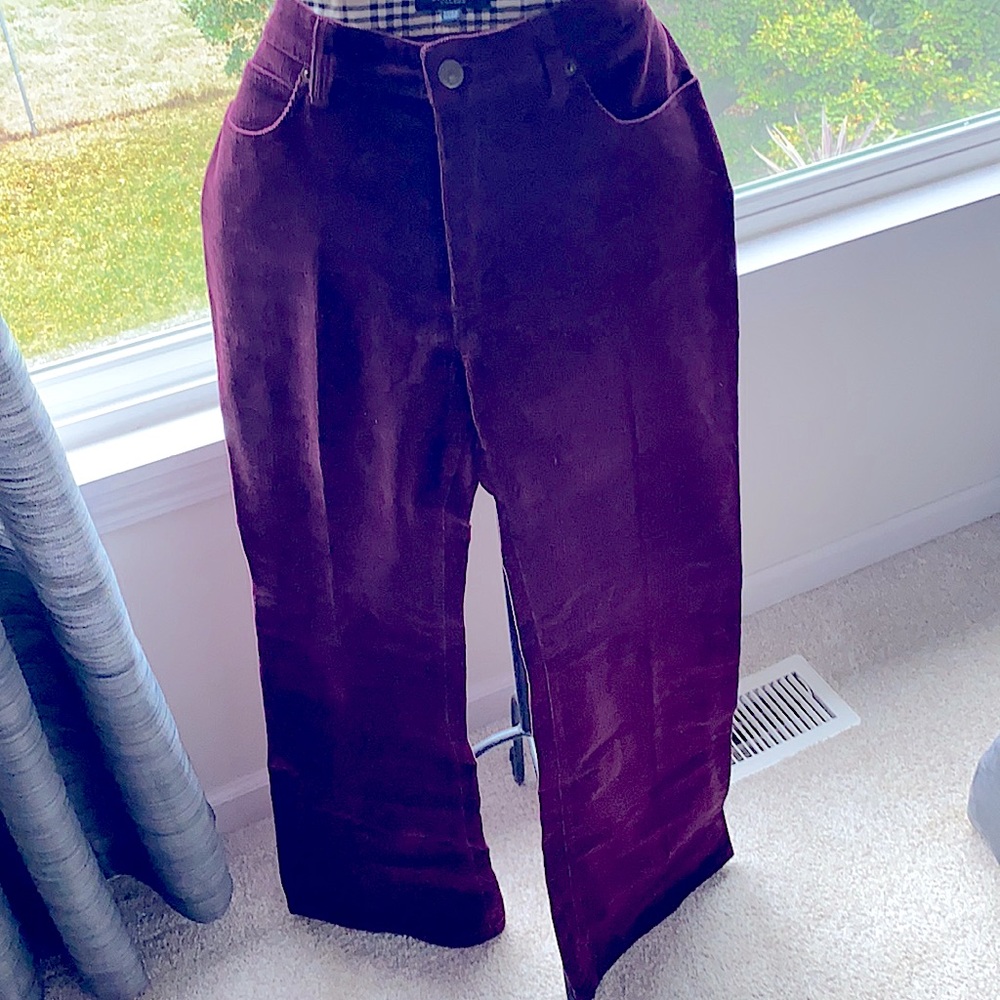 Burberry Cranberry Corduroy Jeans Size 8.